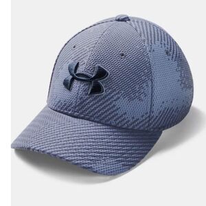 UA Boys Baseball Hat Blue Gray Patterned Stretch Size M/L